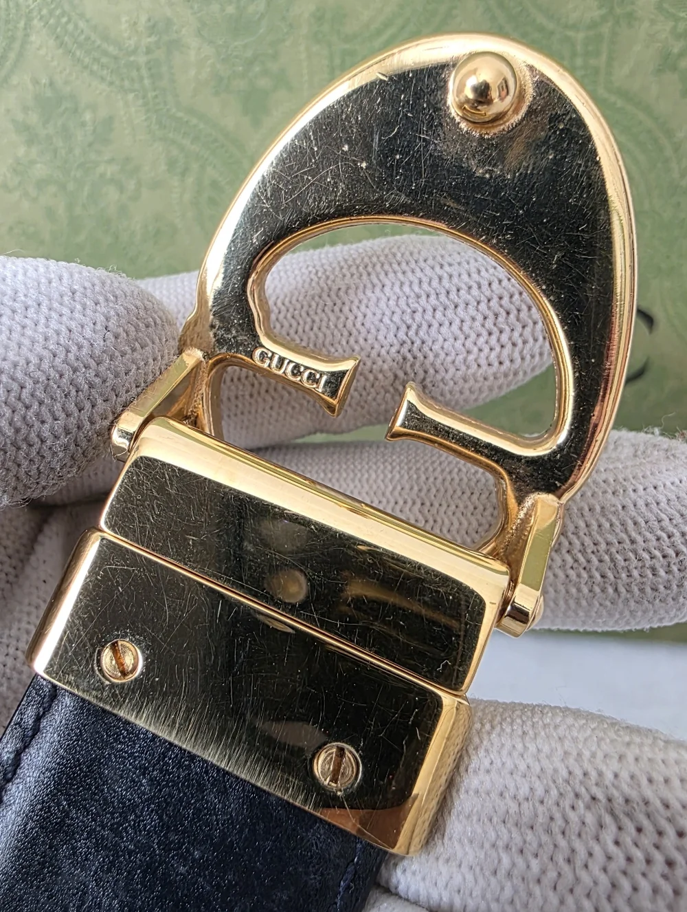 Aurh Gucci Double GG Reversible Leather Belt - Picture 5 of 10